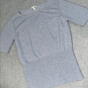 Escada Wool Cashmere Silk Sweater Top Womens Small Short Sleeve Preppy Academia